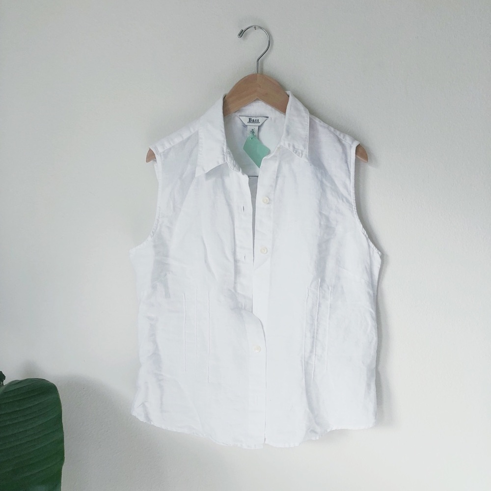 White button down tank by Bass